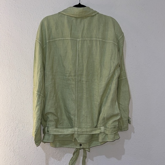 FREE PEOPLE We The Free Lola Linen Jacket SZ Medium Light Green New With Tags - Picture 6 of 6